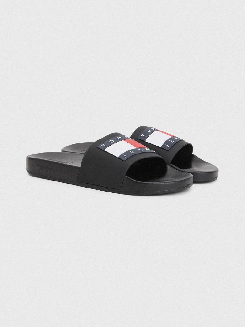 Férfi Tommy Hilfiger Tommys pool Sandal Fekete | HU 1437UZG